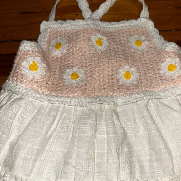 Haute Hippie Crocheted White Tiered Dress - Picture 2 of 5